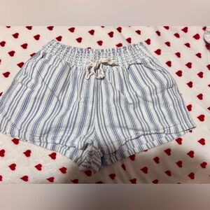 Forever 21 Blue & White Striped Linen Shorts